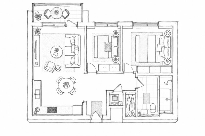 Căn Hộ Đương Đại — 3D Có Nội Thất — Bản Gốc